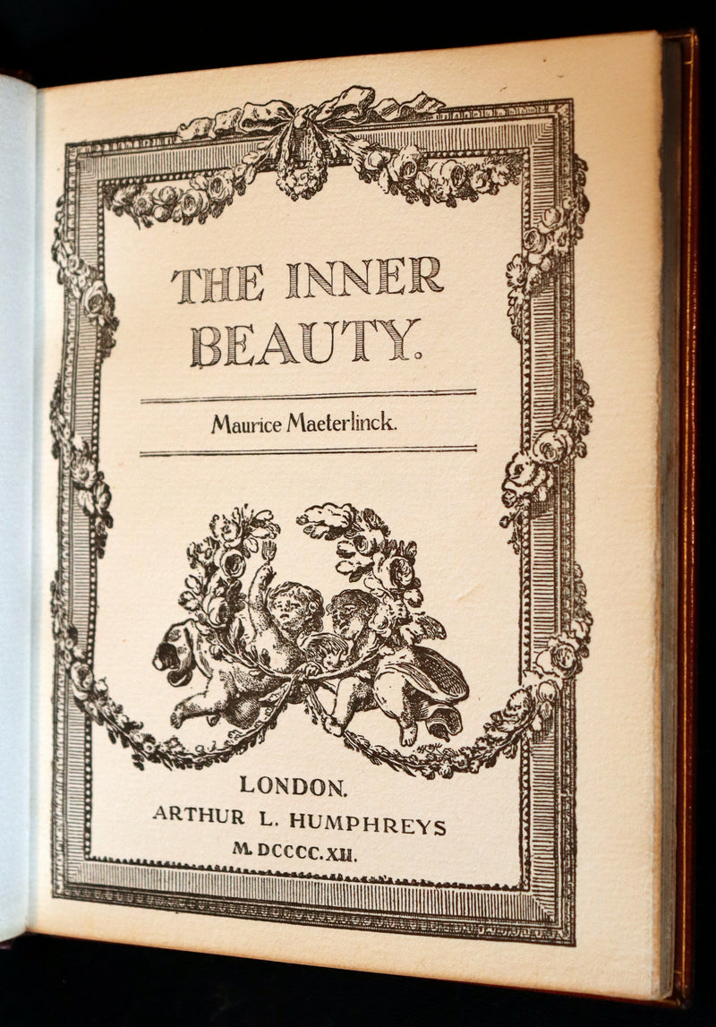 1912 Rare Illustrated Edition bound by Sangorski - The INNER BEAUTY - Spiritual essays by Maurice Maeterlinck.