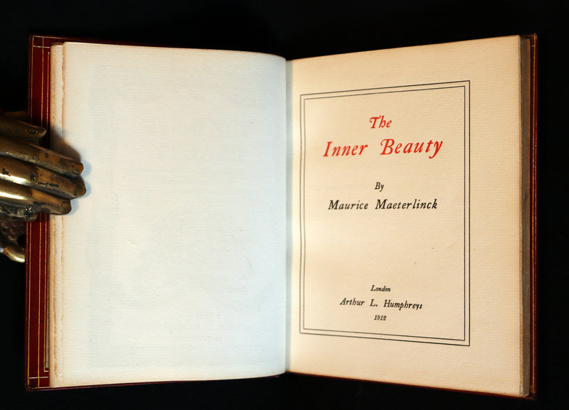 1912 Rare Illustrated Edition bound by Sangorski - The INNER BEAUTY - Spiritual essays by Maurice Maeterlinck.