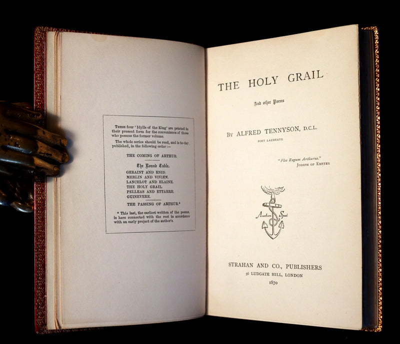 1870 1stED Zaehnsdorf Binding - Legend of King Arthur - The Holy Grail by Alfred Tennyson.