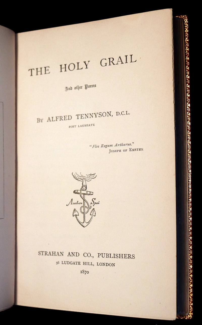 1870 1stED Zaehnsdorf Binding - Legend of King Arthur - The Holy Grail by Alfred Tennyson.