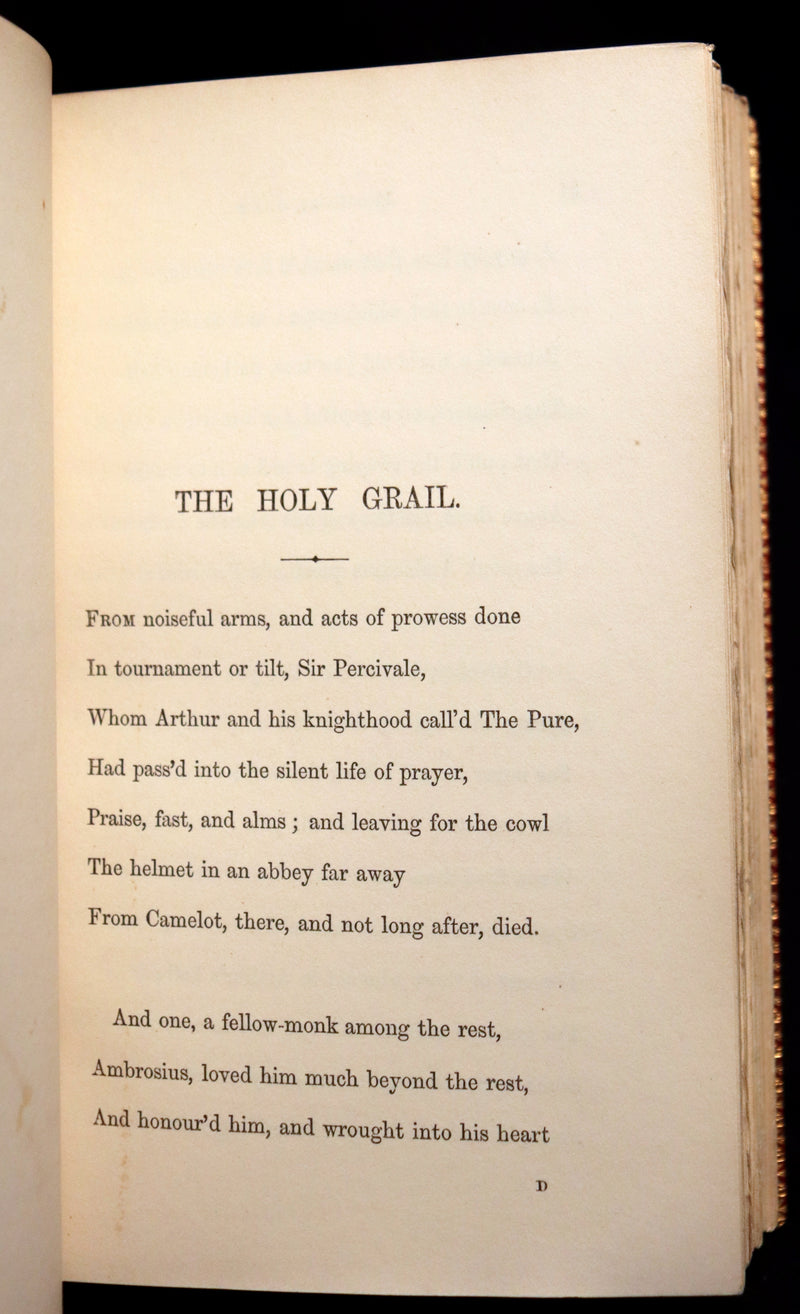 1870 1stED Zaehnsdorf Binding - Legend of King Arthur - The Holy Grail by Alfred Tennyson.