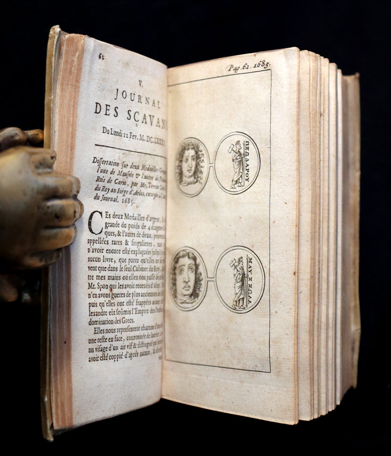 1686 Scarce French Book - Scientists' Journal for year 1685 - Lunar Eclipse & various subjects