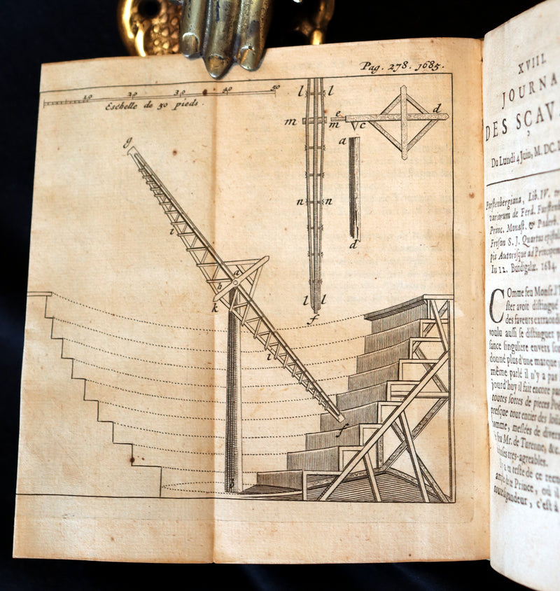 1686 Scarce French Book - Scientists' Journal for year 1685 - Lunar Eclipse & various subjects