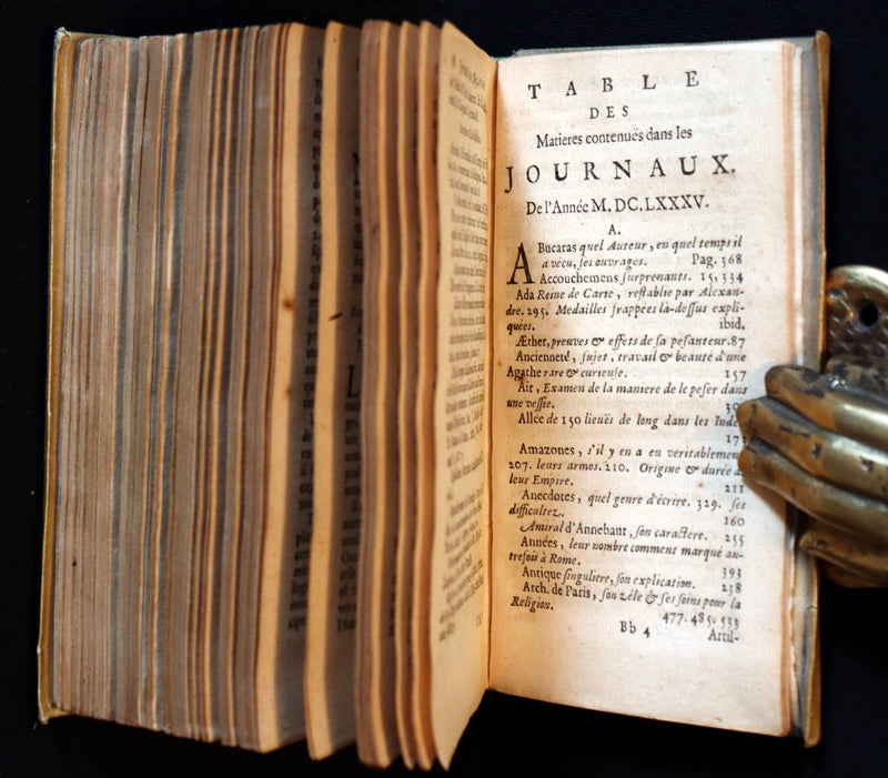 1686 Scarce French Book - Scientists' Journal for year 1685 - Lunar Eclipse & various subjects