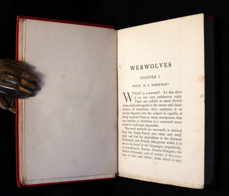 1912 Scarce 1st Edition Book on Werewolves - WERWOLVES by Elliott O'Donnell - How to become a WEREWOLF.