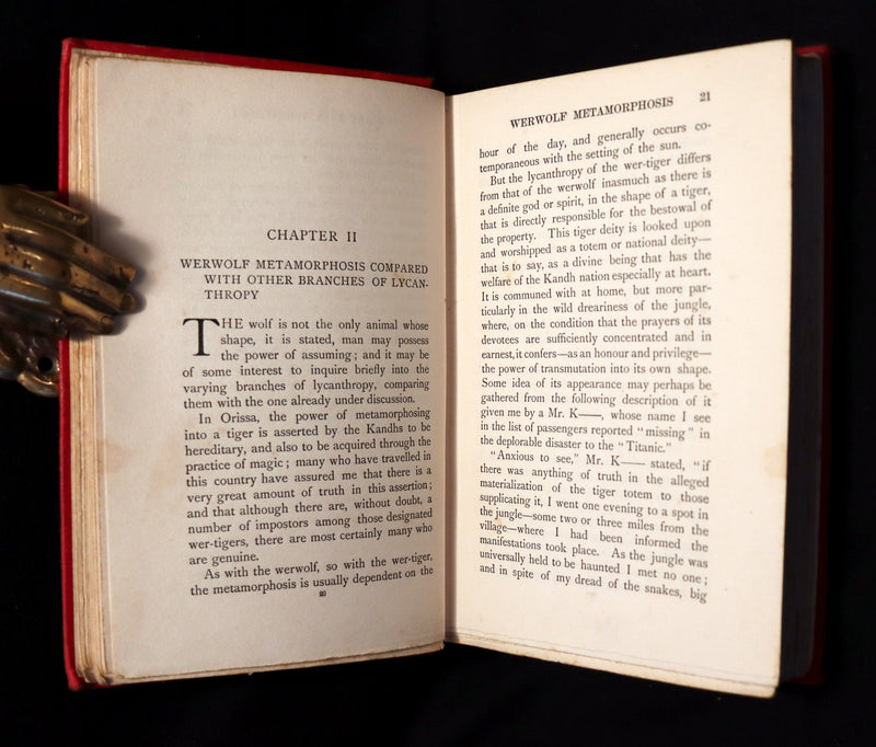 1912 Scarce 1st Edition Book on Werewolves - WERWOLVES by Elliott O'Donnell - How to become a WEREWOLF.