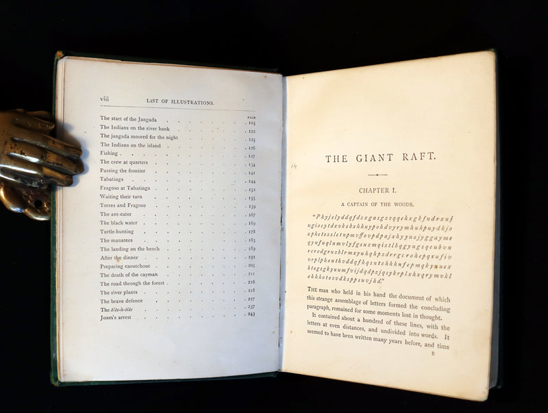 1889 Scarce Edition - Jules Verne - The Giant Raft: Eight Hundred Leagues on The Amazon