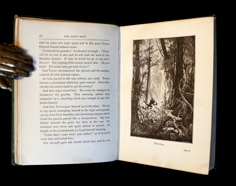 1889 Scarce Edition - Jules Verne - The Giant Raft: Eight Hundred Leagues on The Amazon