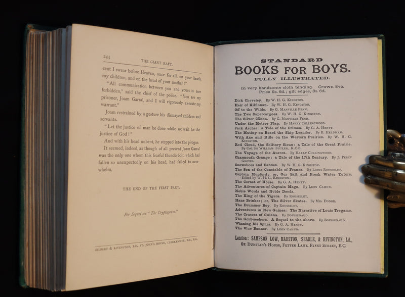 1889 Scarce Edition - Jules Verne - The Giant Raft: Eight Hundred Leagues on The Amazon