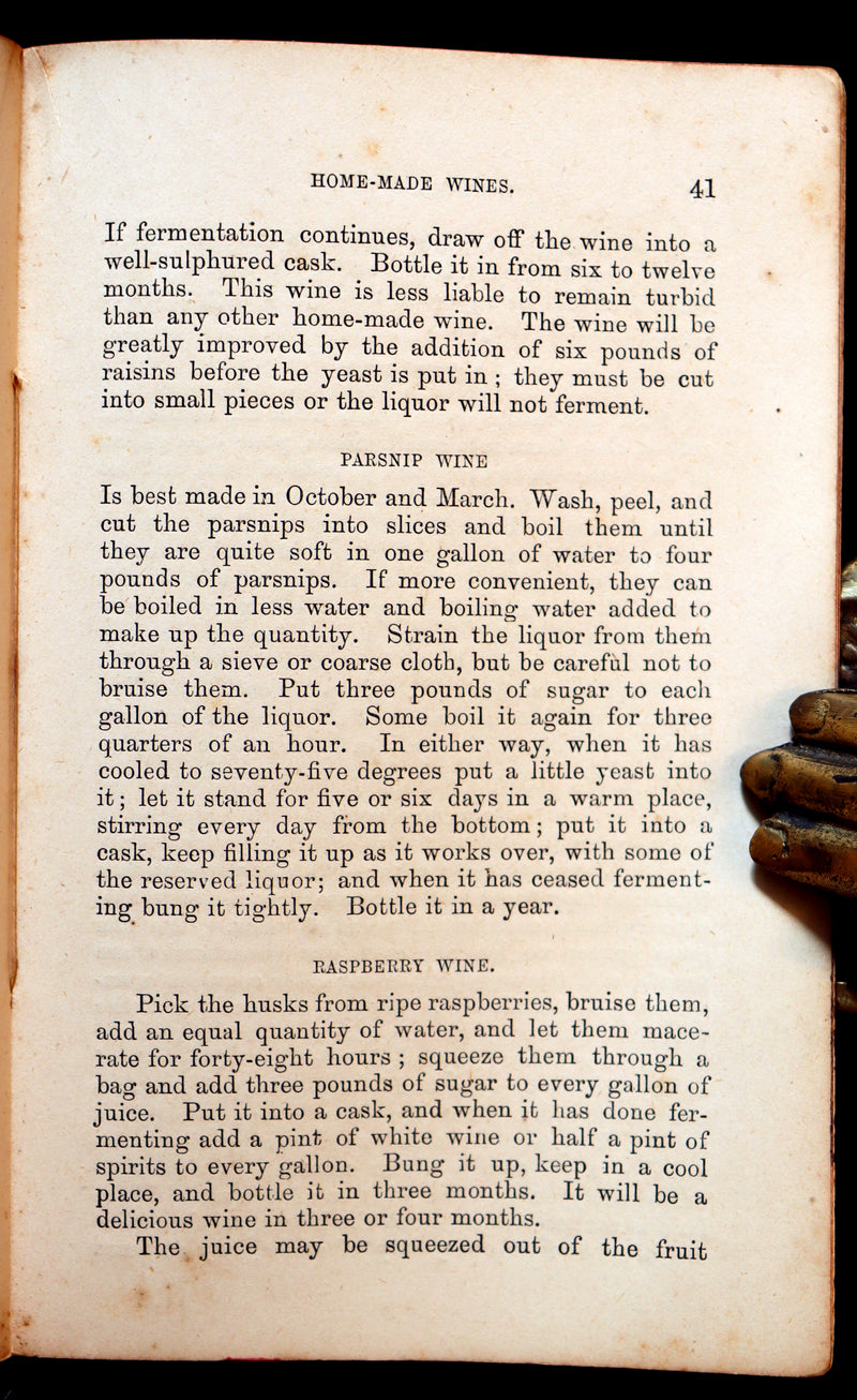 1870 Scarce Book ~ Home-Made WINES: How to Make and Keep Them By G. Vine. 1stED.