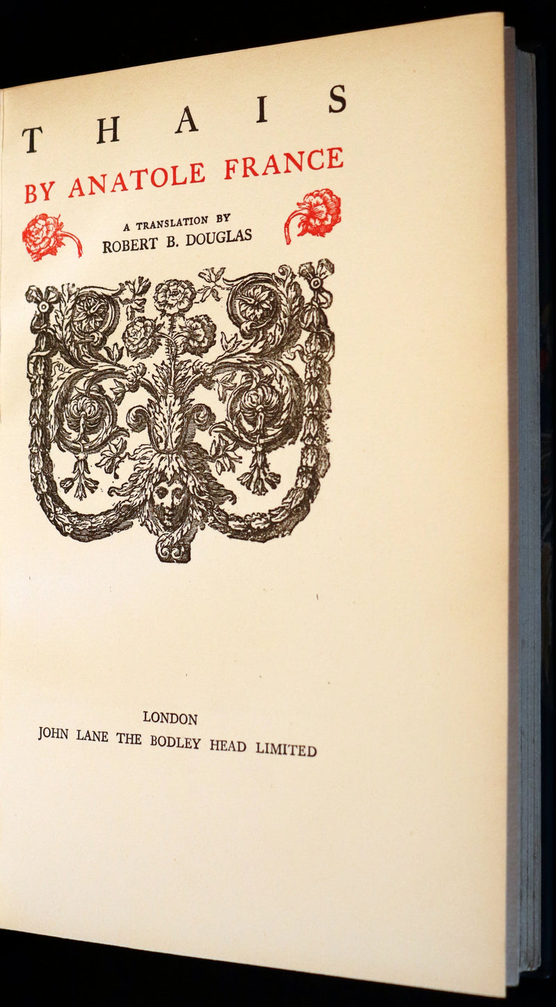 1924 Rare Book - THAIS  (Life of Saint Thaïs of Egypt) by Anatole France bound by SANGORSKI & SUTCLIFFE.