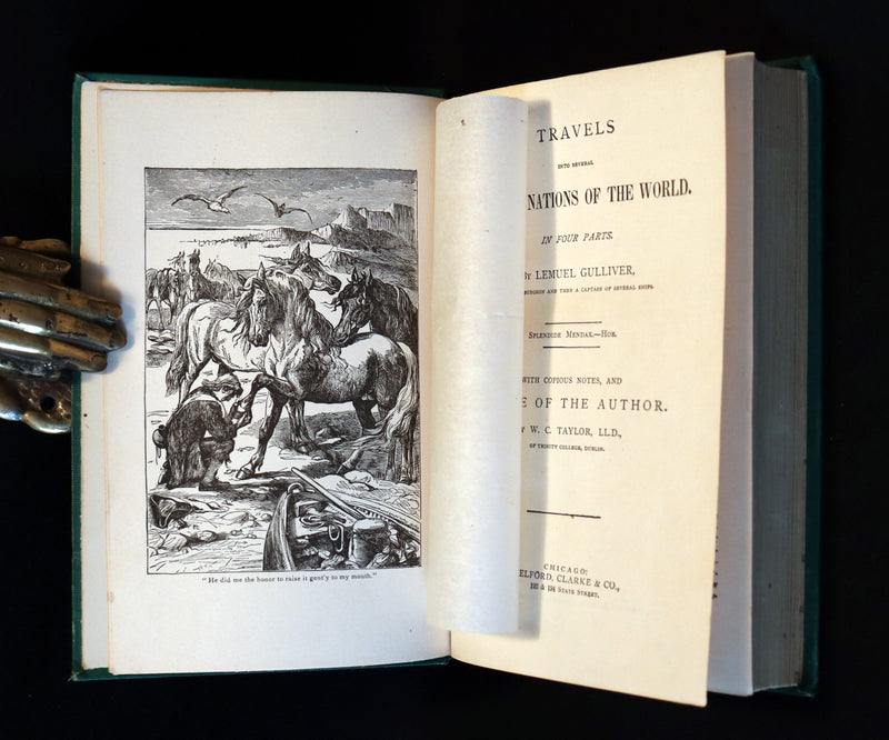1885 Rare Victorian Book - Gulliver's Travels Into Several Remote Nations of the World & Baron Munchausen Illustrated.