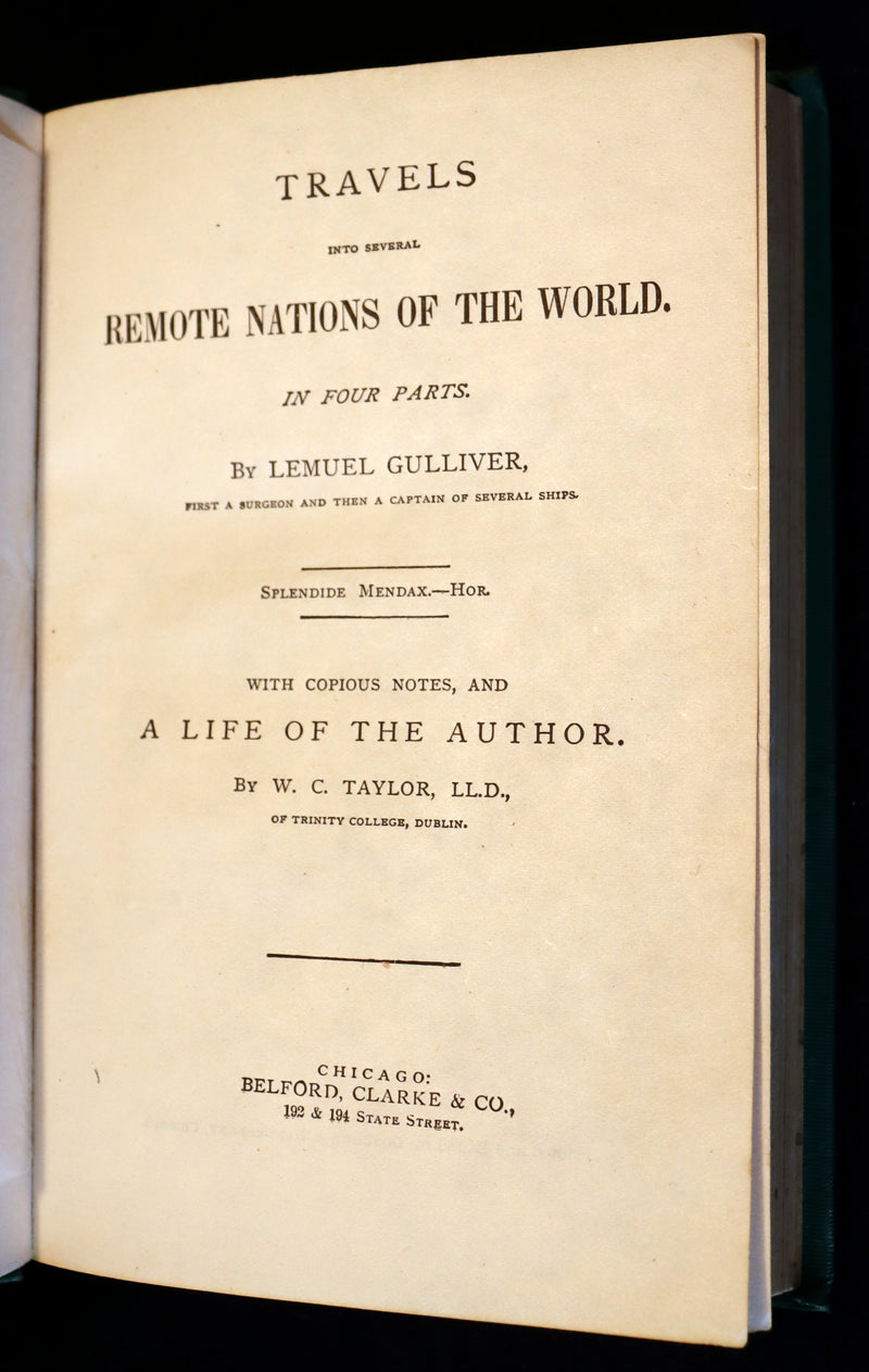 1885 Rare Victorian Book - Gulliver's Travels Into Several Remote Nations of the World & Baron Munchausen Illustrated.