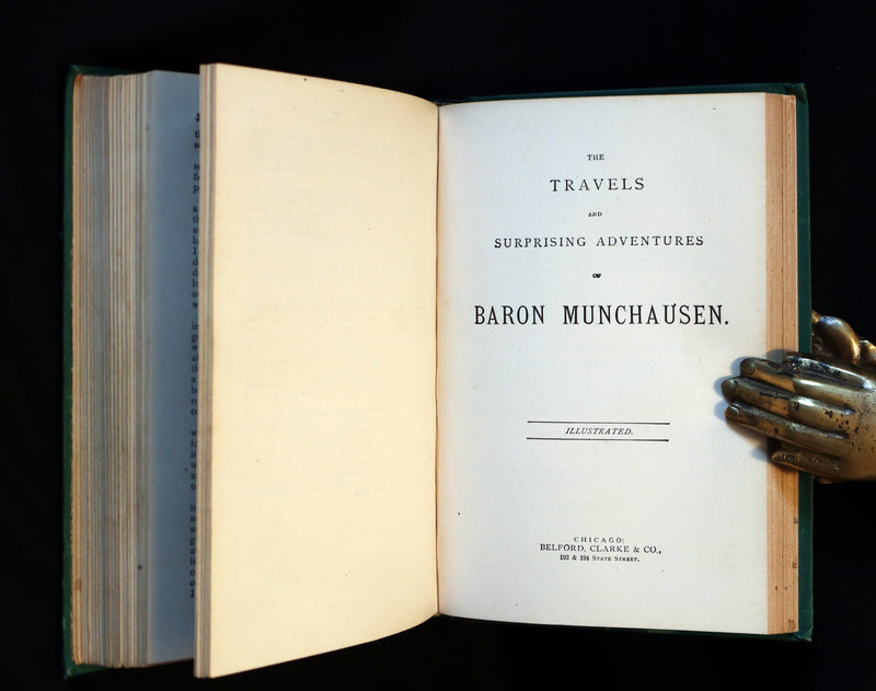 1885 Rare Victorian Book - Gulliver's Travels Into Several Remote Nations of the World & Baron Munchausen Illustrated.