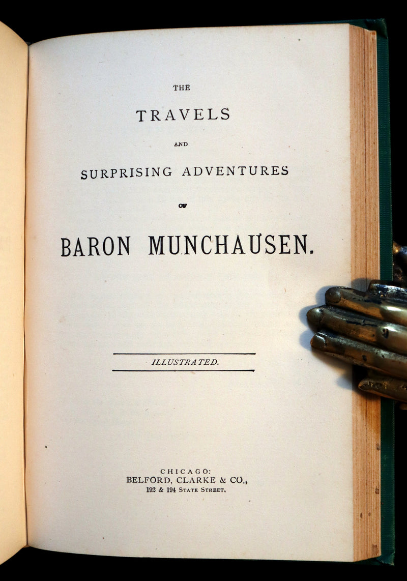 1885 Rare Victorian Book - Gulliver's Travels Into Several Remote Nations of the World & Baron Munchausen Illustrated.