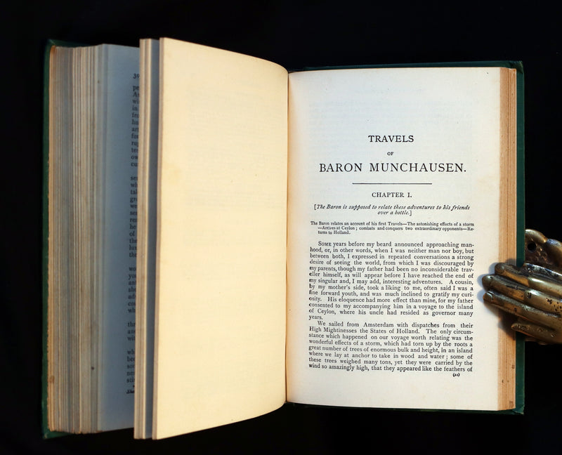1885 Rare Victorian Book - Gulliver's Travels Into Several Remote Nations of the World & Baron Munchausen Illustrated.