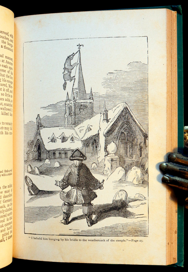 1885 Rare Victorian Book - Gulliver's Travels Into Several Remote Nations of the World & Baron Munchausen Illustrated.