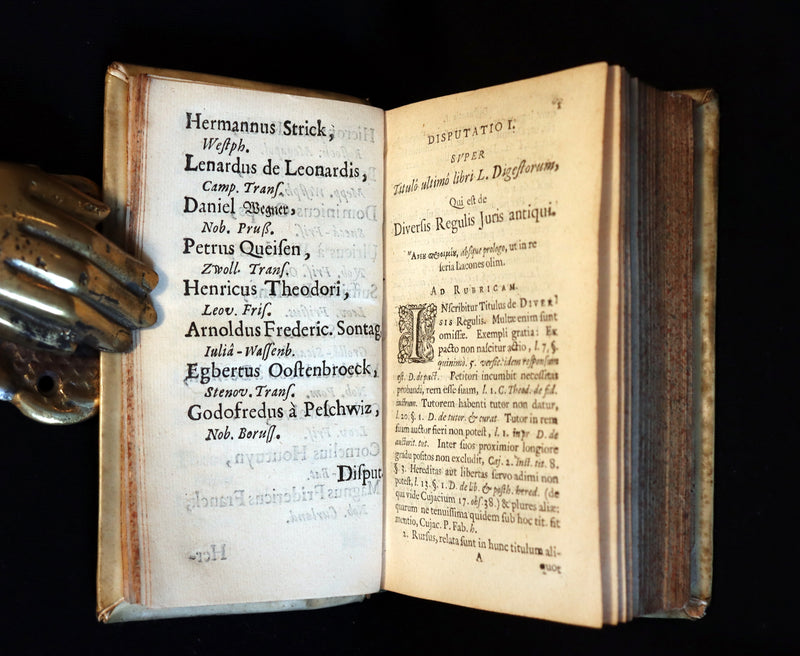 1656 Rare Latin vellum Book on Roman Law - In Extremum Pandectarum Titulum by Johann Jacob Wissenbach.