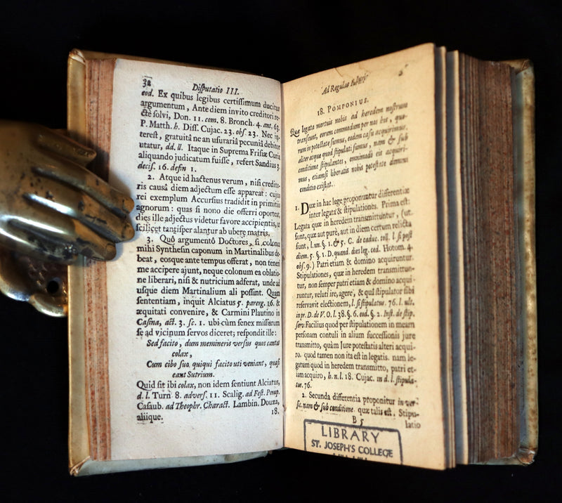 1656 Rare Latin vellum Book on Roman Law - In Extremum Pandectarum Titulum by Johann Jacob Wissenbach.