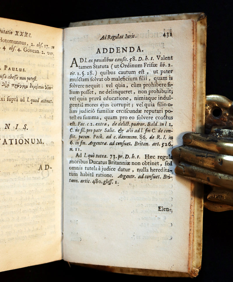 1656 Rare Latin vellum Book on Roman Law - In Extremum Pandectarum Titulum by Johann Jacob Wissenbach.