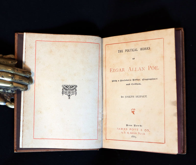1885 Scarce Victorian Book - The Poetical Works of EDGAR ALLAN POE with the Masque of the Red Death.