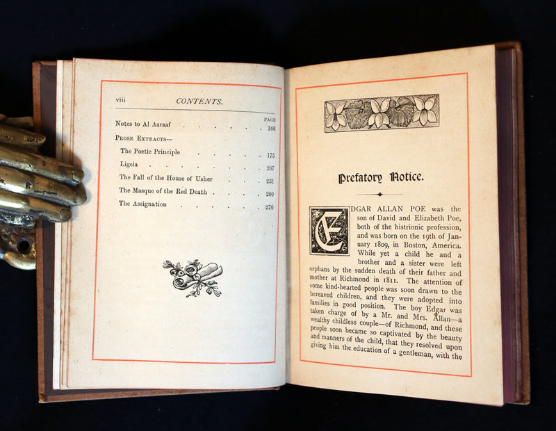 1885 Scarce Victorian Book - The Poetical Works of EDGAR ALLAN POE with the Masque of the Red Death.