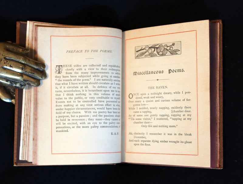 1885 Scarce Victorian Book - The Poetical Works of EDGAR ALLAN POE with the Masque of the Red Death.