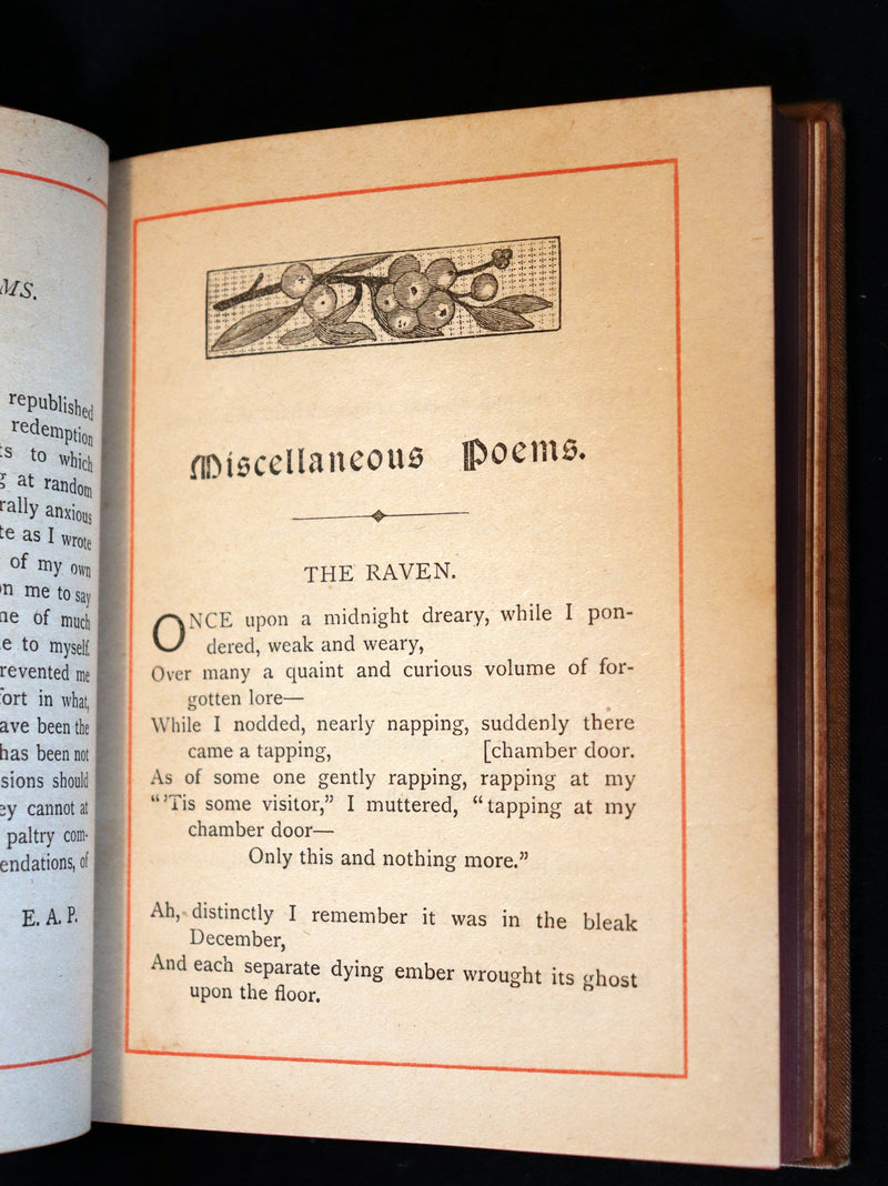 1885 Scarce Victorian Book - The Poetical Works of EDGAR ALLAN POE with the Masque of the Red Death.