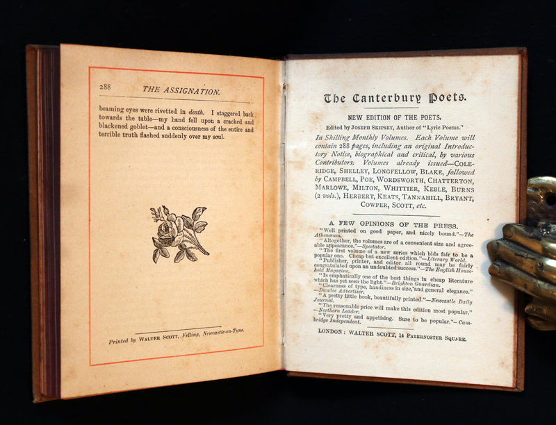 1885 Scarce Victorian Book - The Poetical Works of EDGAR ALLAN POE with the Masque of the Red Death.