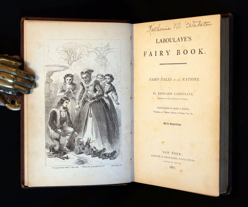 1867 Scarce Book - FAIRY Book by Edouard Laboulaye - illustrated. FIRST EDITION.
