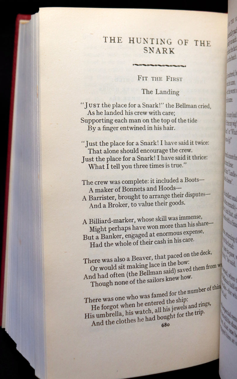 1939 Rare First Edition Book - Complete Works of Lewis Carroll including Alice's Adventures in Wonderland, Through the Looking-Glass, etc.