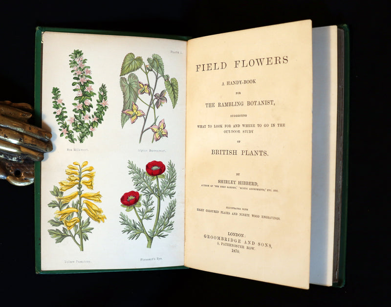 1870 Rare First Edition - FIELD FLOWERS, A handy-book for the rambling by the famous botanist James Shirley Hibberd.