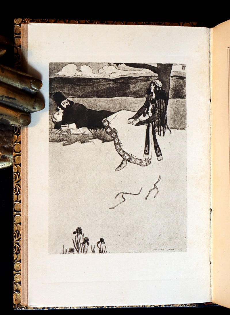 1900 Beautiful Ramage Binding - Rubaiyat of Omar Khayyam wonderfully Illustrated by James Gilbert.