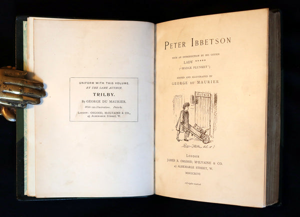 1896 Rare Book - Peter Ibbetson - A strange tale of Communication through Dreams by George Du Maurier.