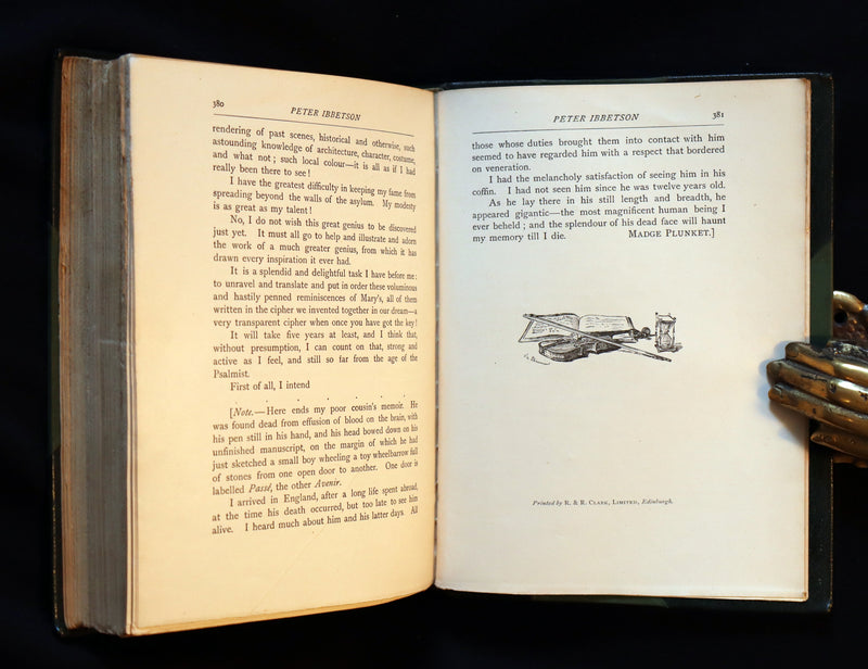 1896 Rare Book - Peter Ibbetson - A strange tale of Communication through Dreams by George Du Maurier.