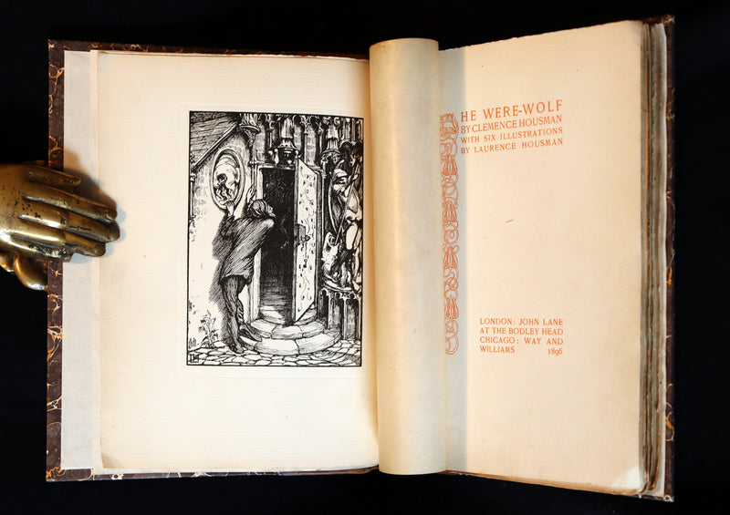 1896 Rare Book on Werewolves - THE WERE-WOLF written by Clemence Housman. First Edition.