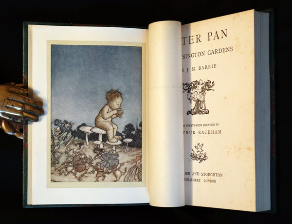 1910 Rare Book - PETER PAN in Kensington Garden illustrated by Arthur Rackham.