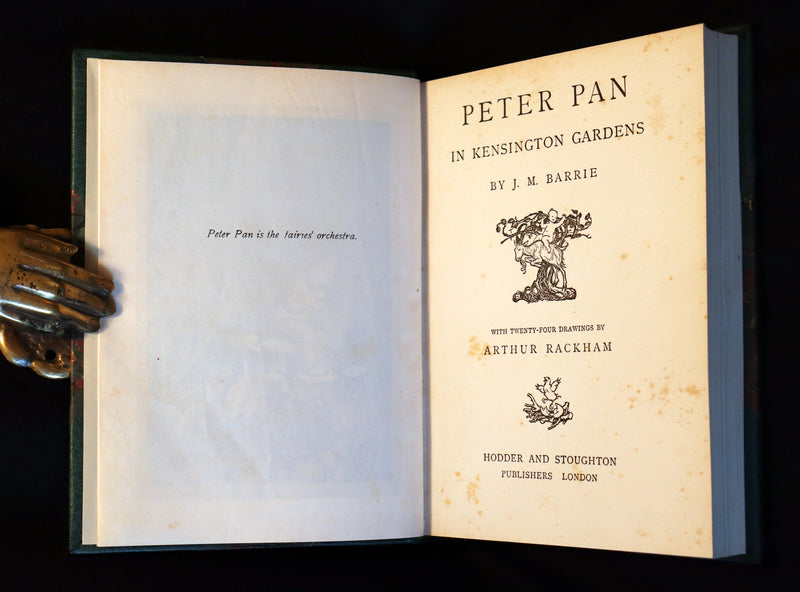 1910 Rare Book - PETER PAN in Kensington Garden illustrated by Arthur Rackham.