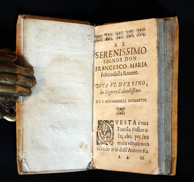 1623 Scarce Italian vellum Book ~ Phyllis of Scyros ~ Filli di Sciro favola pastorale Del Conte Guidobaldo de Bonarelli.