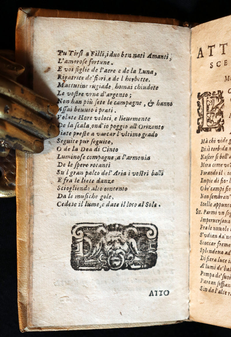 1623 Scarce Italian vellum Book ~ Phyllis of Scyros ~ Filli di Sciro favola pastorale Del Conte Guidobaldo de Bonarelli.