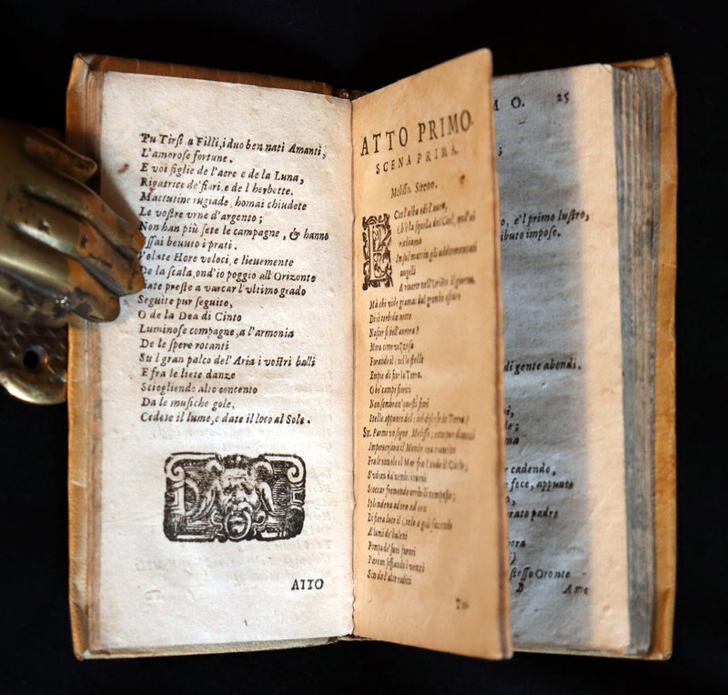 1623 Scarce Italian vellum Book ~ Phyllis of Scyros ~ Filli di Sciro favola pastorale Del Conte Guidobaldo de Bonarelli.