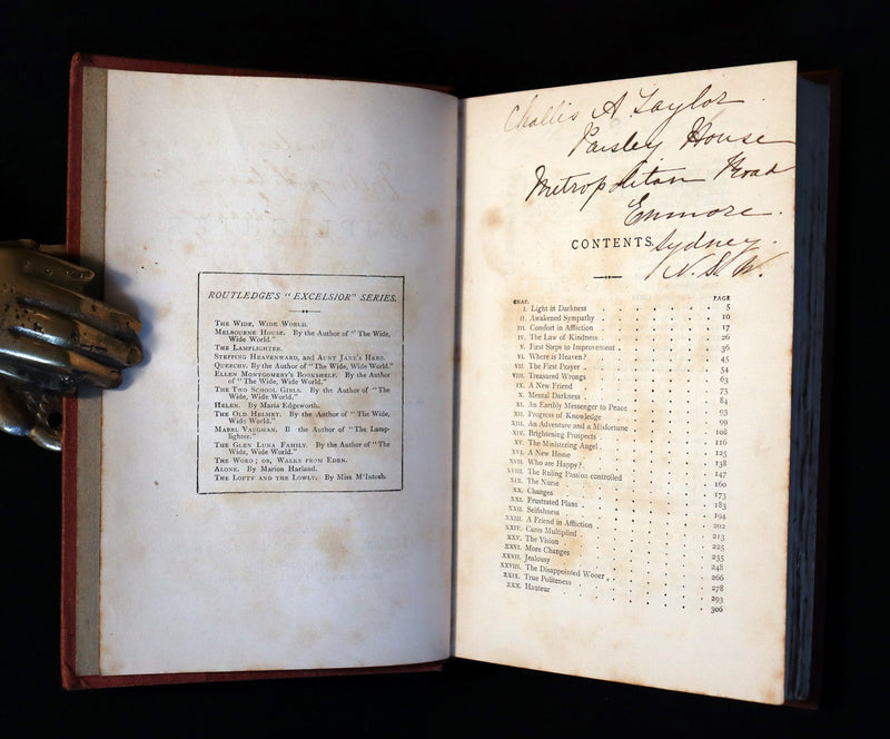 1880 Rare Victorian Book - The LAMPLIGHTER by Maria Susanna Cummins.