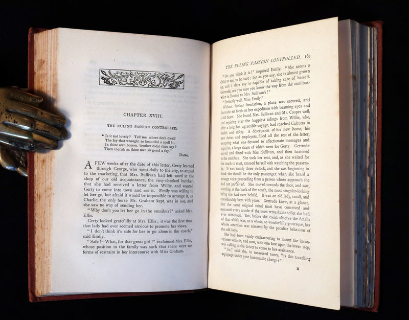 1880 Rare Victorian Book - The LAMPLIGHTER by Maria Susanna Cummins.