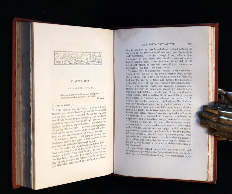 1880 Rare Victorian Book - The LAMPLIGHTER by Maria Susanna Cummins.