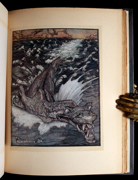1913 Rare First Edition - Arthur RACKHAM's Book of Pictures - Magic, Elves, Goblins, Dragons, Frog Prince, Santa Claus, Sea Serpent, etc.