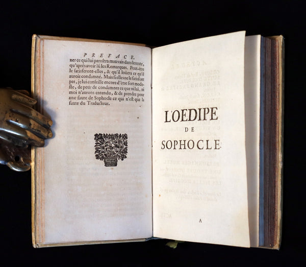 1693 Rare French vellum Book - Sophocles' Tragedies - Oedipe & Electre (Oedipus & Electra).