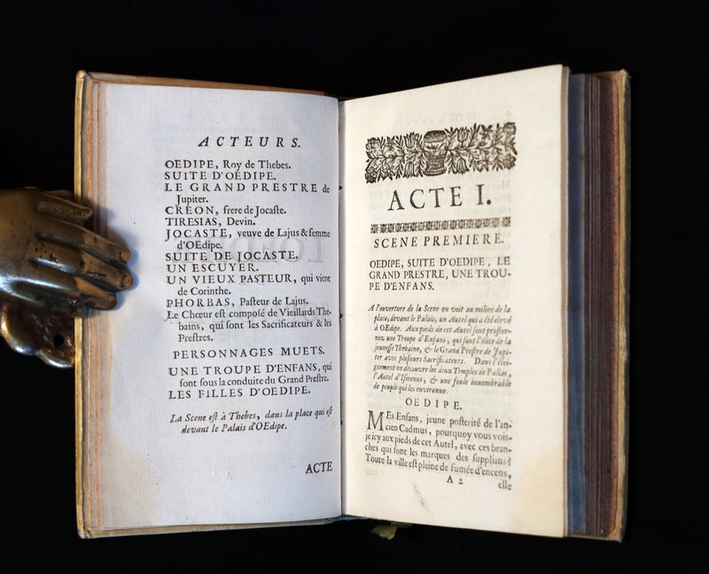 1693 Rare French vellum Book - Sophocles' Tragedies - Oedipe & Electre (Oedipus & Electra).