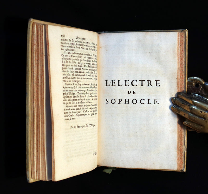 1693 Rare French vellum Book - Sophocles' Tragedies - Oedipe & Electre (Oedipus & Electra).