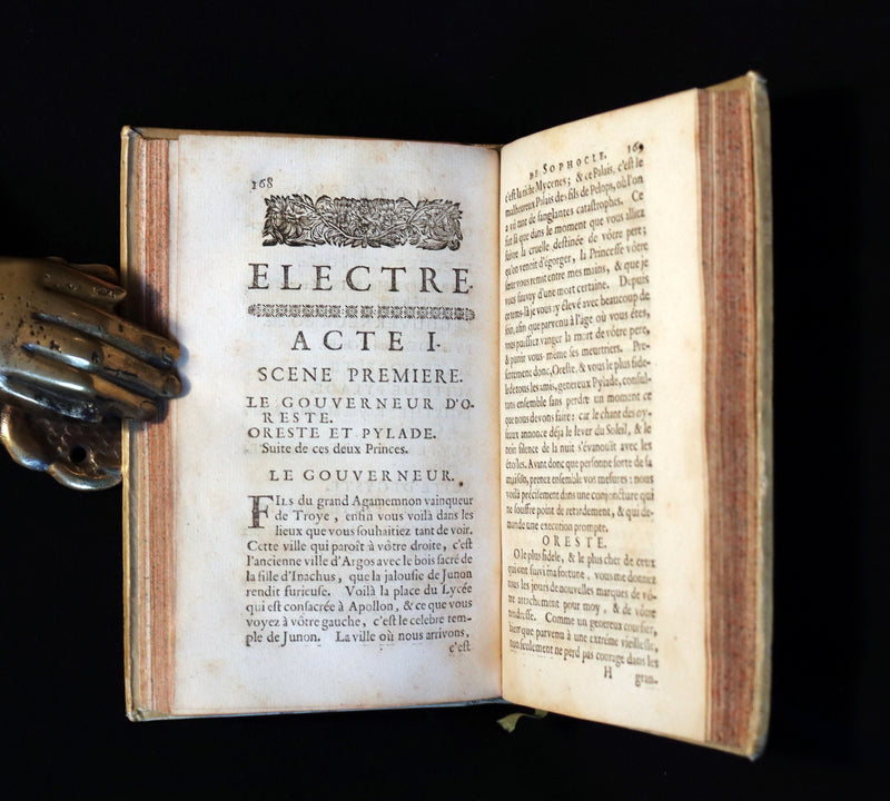 1693 Rare French vellum Book - Sophocles' Tragedies - Oedipe & Electre (Oedipus & Electra).