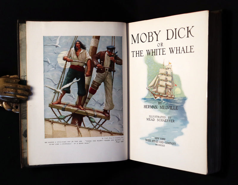 1923 Rare Edition - MOBY DICK or The White Whale by Herman Melville illustrated by Mead Schaeffer.